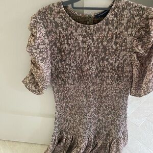 French connection size xs cheetah print mini dress with puff sleeves